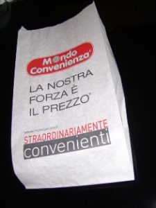 busta pane pubblicitaria
